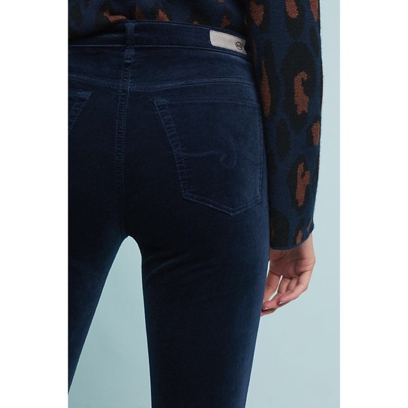 COPY - Midnight Blue AG Anthropologie The High Rise Stevie Ankle Velvet Jeans s… - Picture 3 of 8